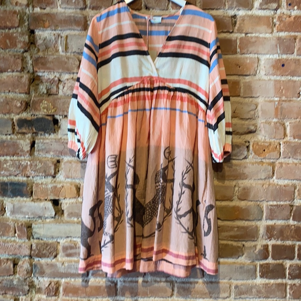 Short dress with Grecian flare